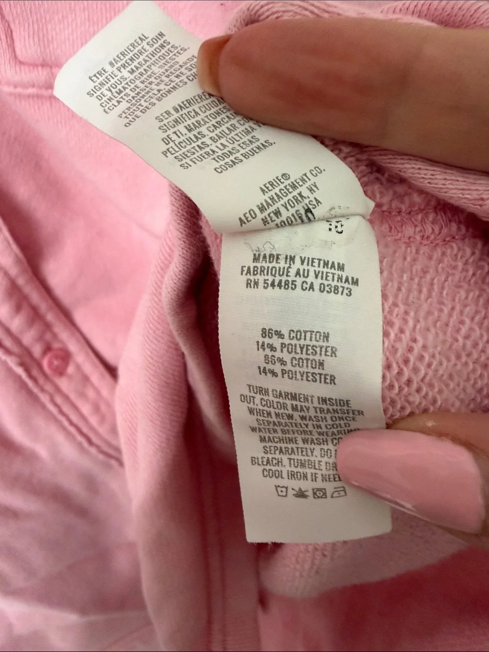 Aerie Lumber Jane Oversized Pink French Terry Shirt Button Down Womens Medium - Picture 4 of 5